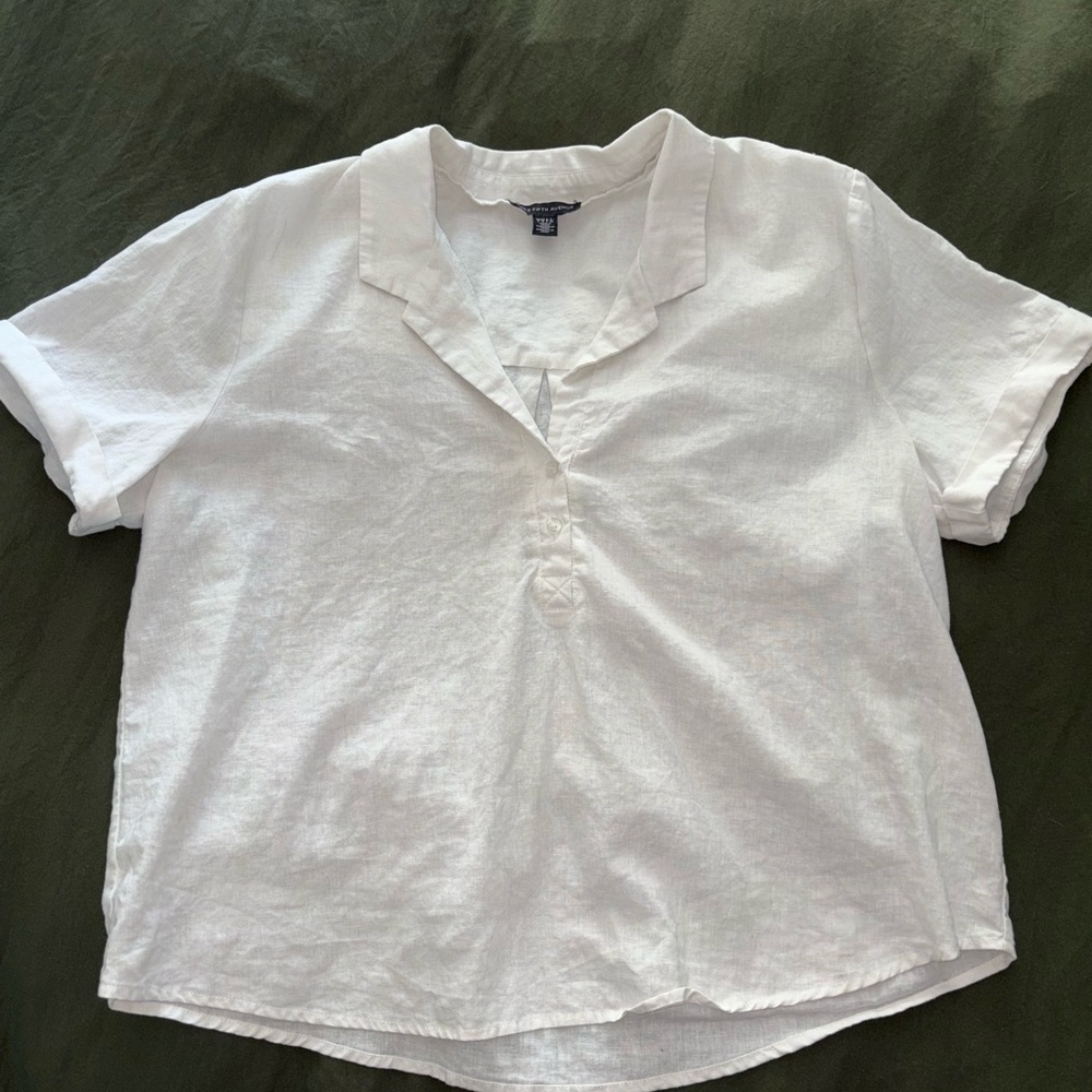 White Linen Women's Top